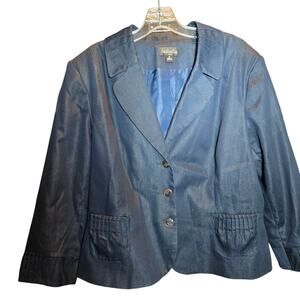Isabella 18 Gray 3 button Women's Blazer Jacket Suit Coat Misses XL Extra Large